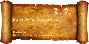Kaptás Veronika névjegykártya